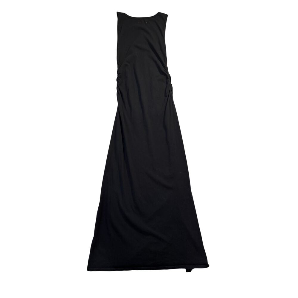Xirena Black Maxi Dress Womens Large Ruched Side Slit Sleeveless Minimalist - Picture 3 of 9